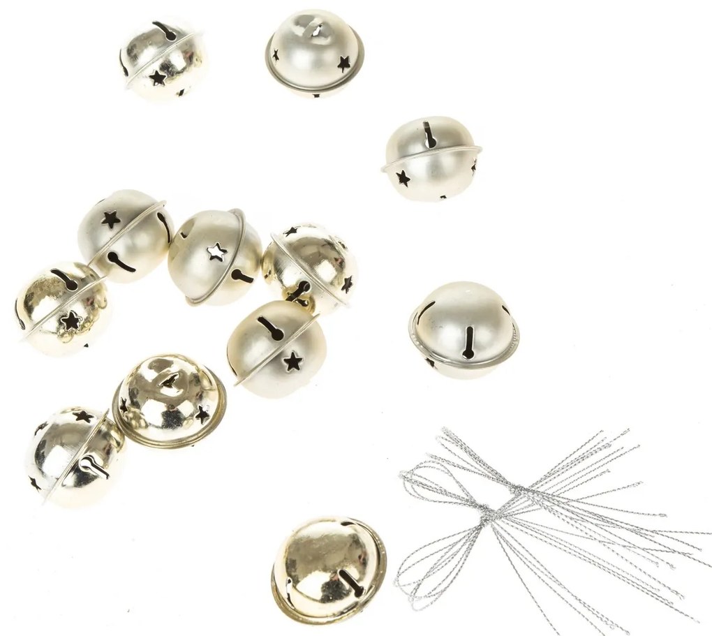 Jingle bells karácsonyi díszek készlet 12 db, arany