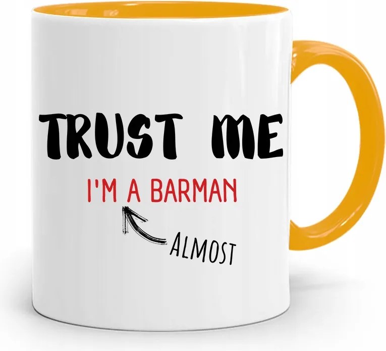 Sárga Bögre Csaposnak Trust Me IM A Csapos fényképes nyomtatással