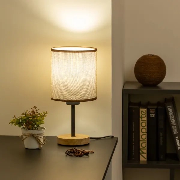 Brilagi - Asztali lámpa NUBILA WOOD 1xE27/25W/230V tölgy/barna