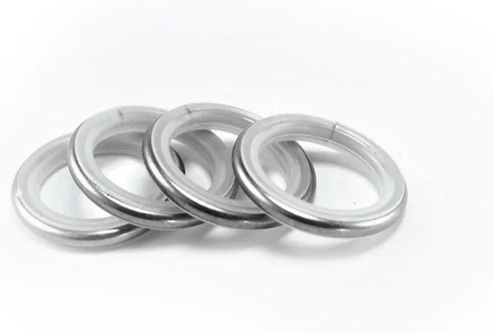 Fém függönykarika + műanyag fém rúd védőkarika szatén nikkel 10 db