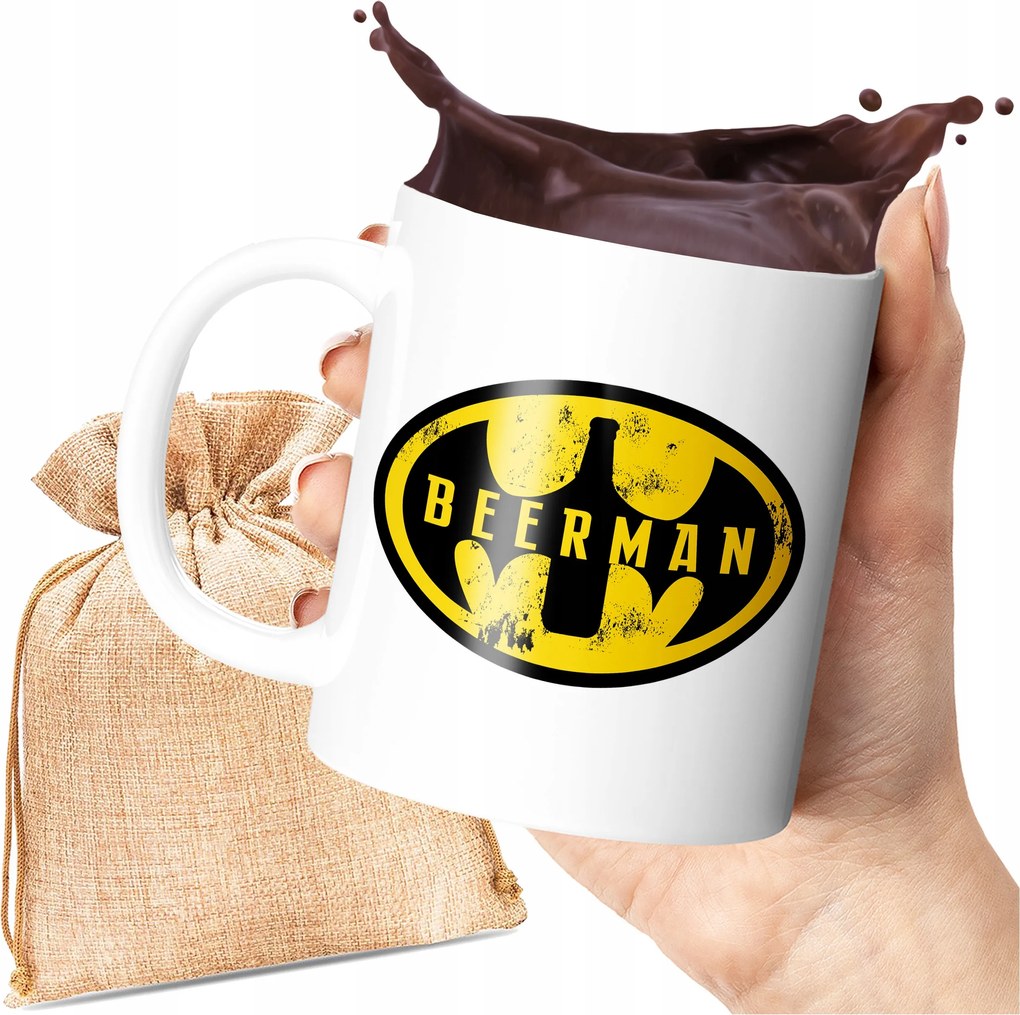 Beerman Nyomott Mintás Bögre Sörös Bögre 330 ML Vicces Ajándék