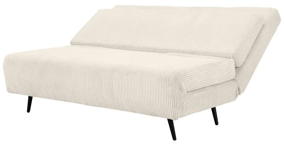 Krémszínű kordbársony kinyitható kanapé 140 cm Mallory – Støraa