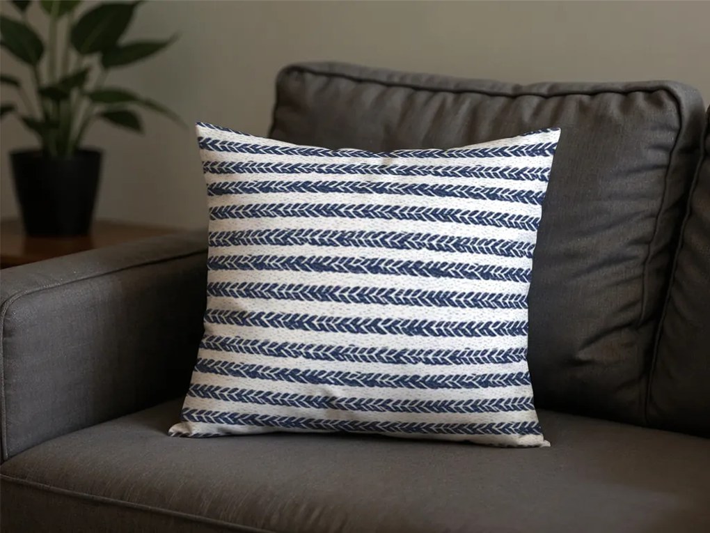 Pamut párnahuzat NAVYSTA POLY 45x45 cm, kék-fehér