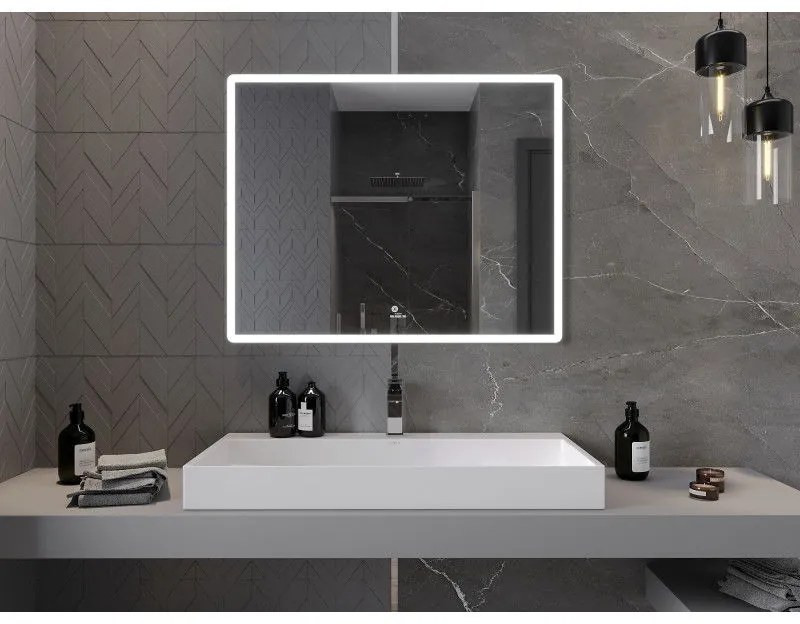 Mexen Navia, LED fürdoszobai tükör háttérvilágítással 100 x 80 cm, 6000K, páramentesíto, 9803-100-080-611-00