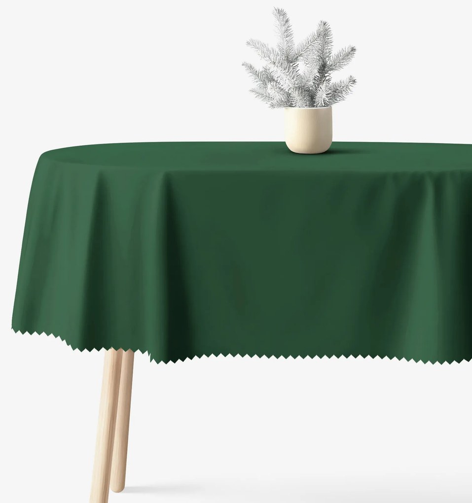 Goldea ovális viaszosvászon terítő - sötétzöld 140 x 180 cm