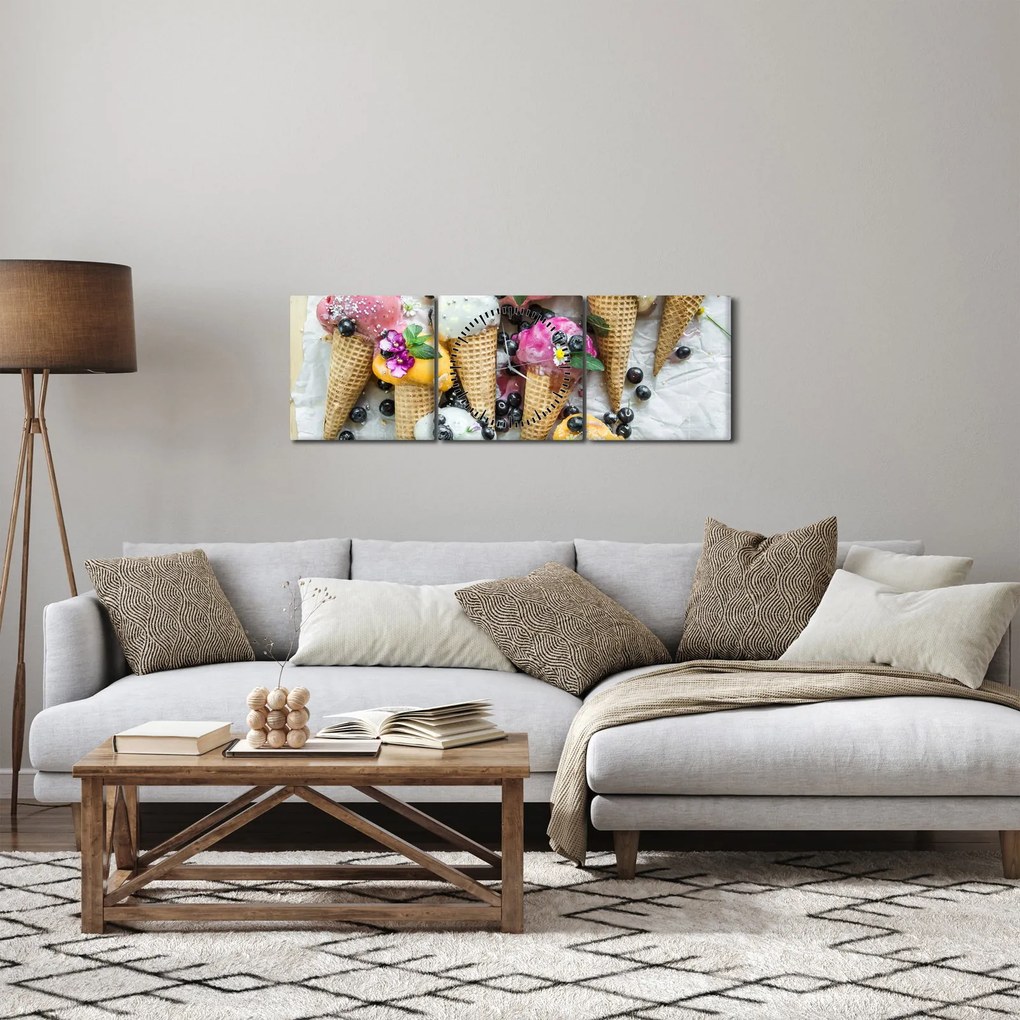 Fagylaltok képe (órával) (90x30 cm)