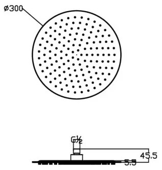 Laveo Rondo, fejzuhany 300 mm, kerek, króm, LAV-NLX_0D2S