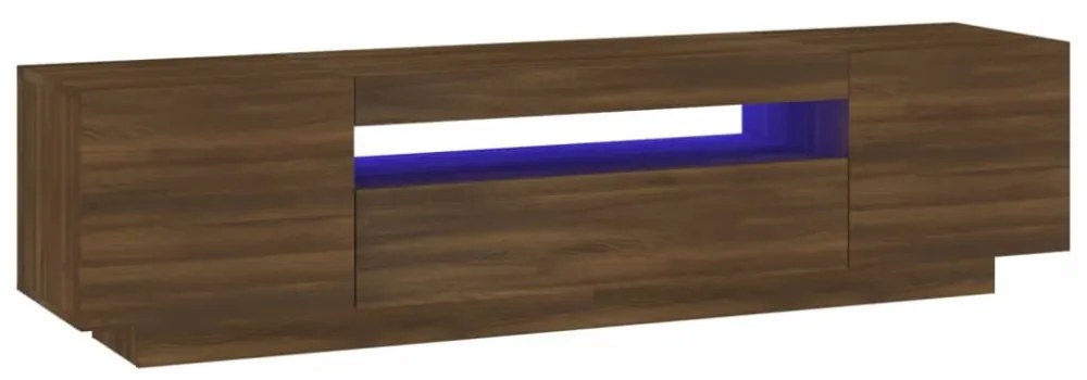 barna tölgyszínű TV-szekrény LED-lámpákkal 160x35x40 cm