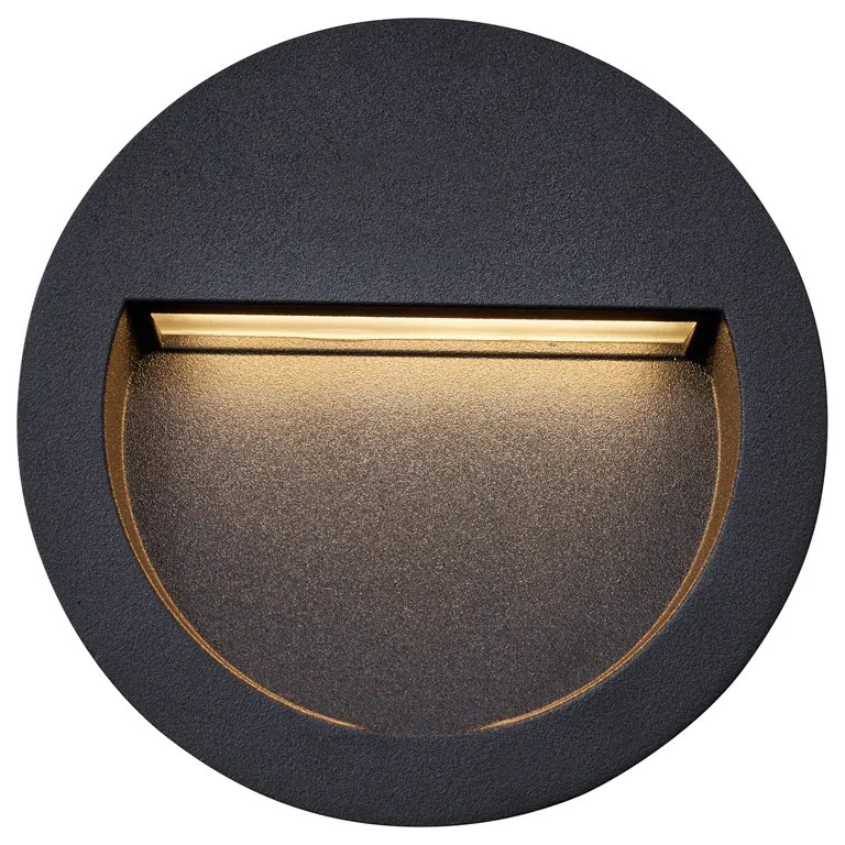 Modern beépíthető fali lámpa fekete LED-del IP65 - Gem