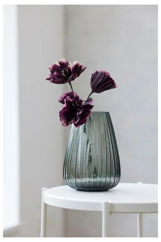 Kusintha szürke üveg váza, magasság 22 cm - Bitz