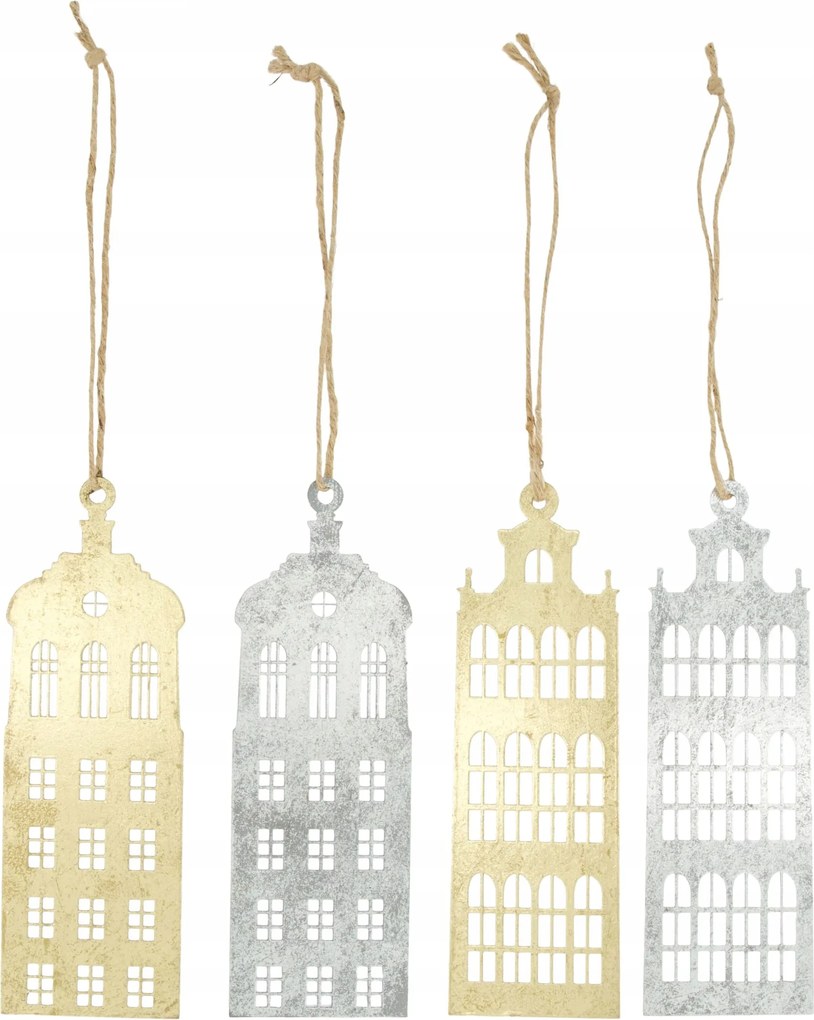 Medál házikó fém mix 9x27cm