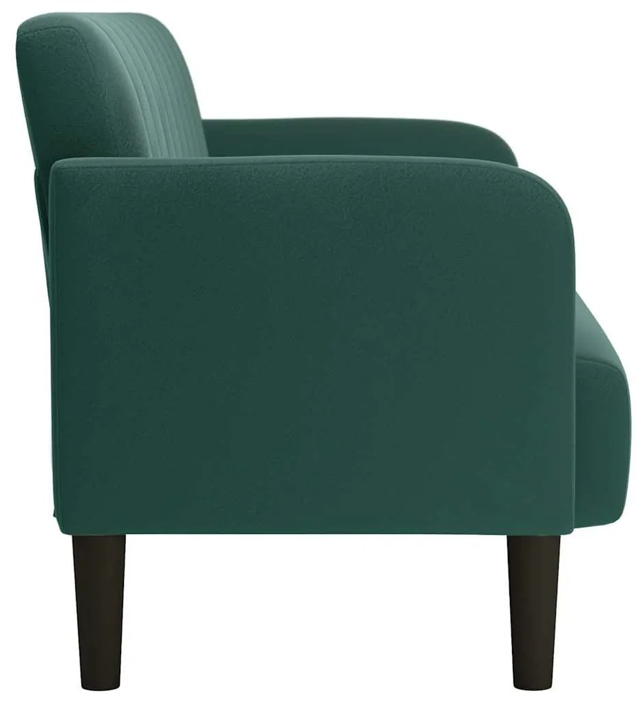 sötétzöld bársony loveseat kanapé 109 cm