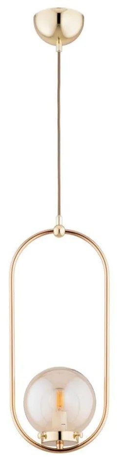 Csillár zsinóron OVAL 1xE14/10W/230V arany