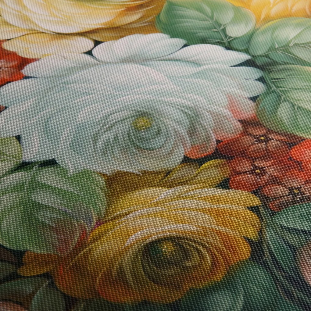 A festett virágcsokor képe (120x50 cm)