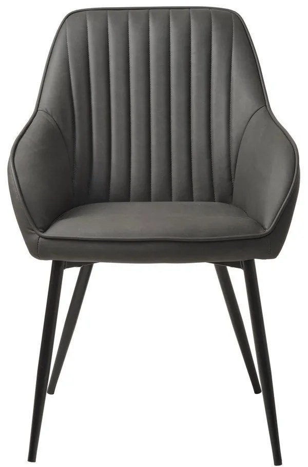 Sötétszürke kárpitozott karfás étkezőfotel szett 2 db-os Nolan Stripe – Unique Furniture