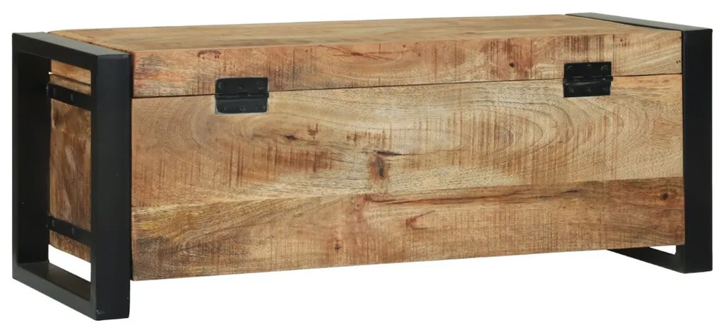 tároló ládák 80x30x30cm tömör mangófából és fémkerettel