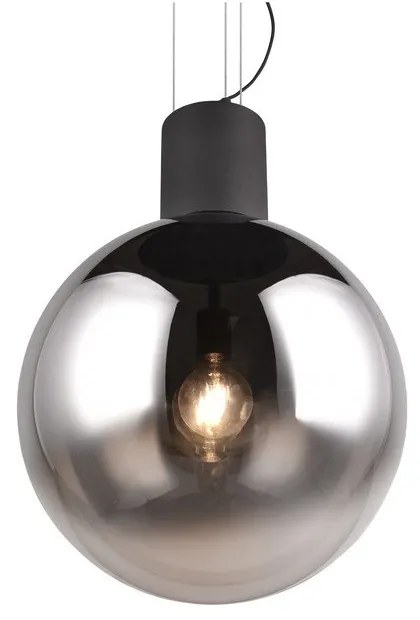 Fekete LED függőlámpa üveg búrával ø 50 cm Cipallone – CINQUE