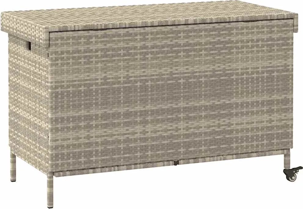 Kerti Tároló Doboz Kerekekkel Világosszürke 110X55X73 Cm