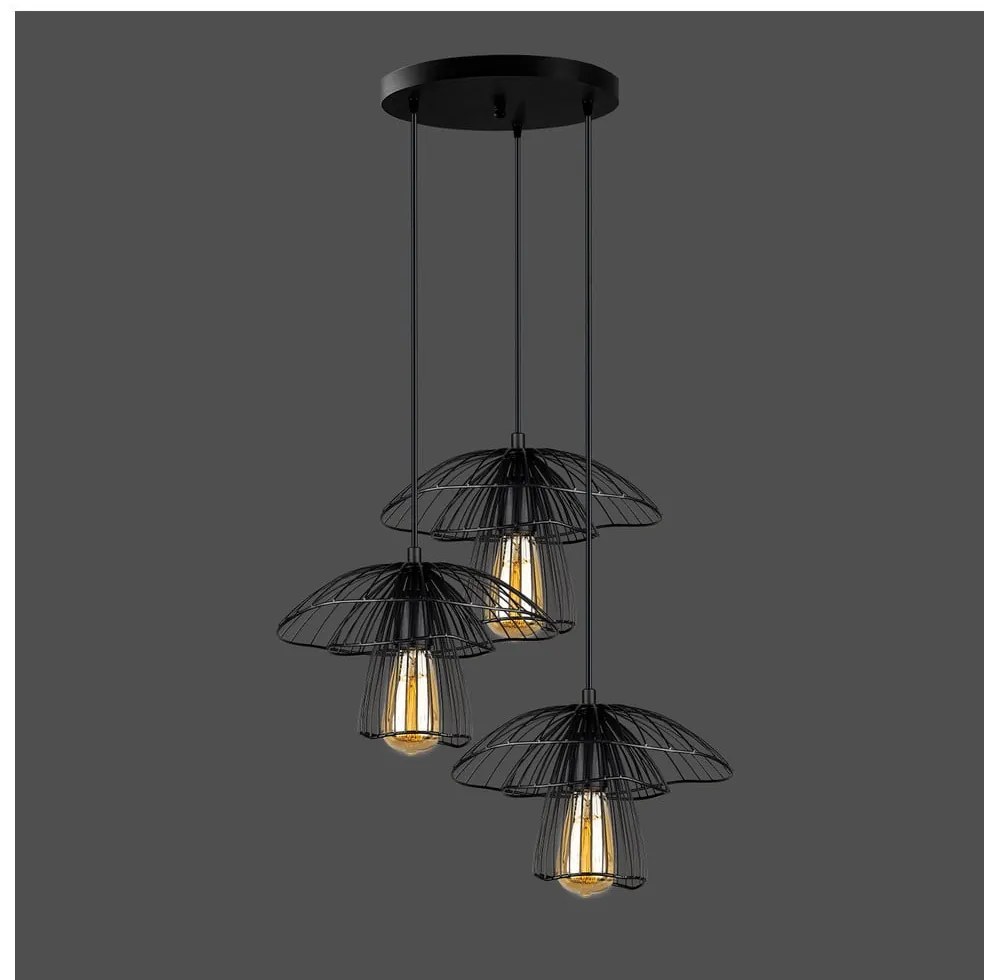 Root fekete függőlámpa, magasság 117 cm - Squid Lighting