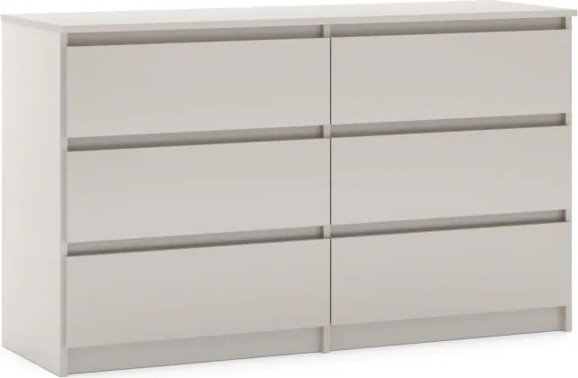 SIMPLE komód 120 cm, 6 fiók, kasmír