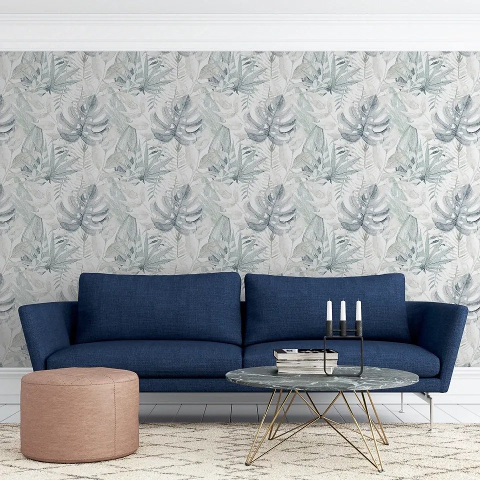 Arthouse Signature 2 Chalky Tropical kék leveles vlies tapéta – 909908