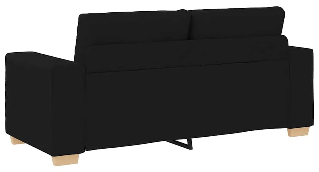 fekete szövet loveseat kanapé 140 cm
