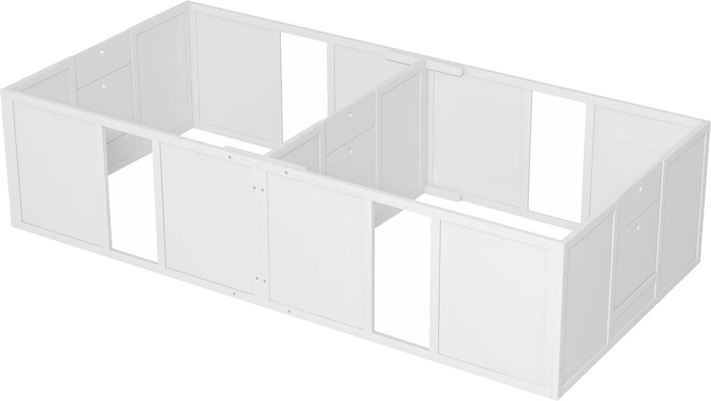 PawHut Kiskutya Szülőbox, Kiskutya Játékkerítés, Kiskutya Kennel Csúszásmentes Padló Védővel, Ajtóval, Fa Szülőbox Kutyák Számára, Játékkerítés Közepe