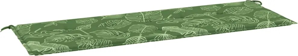 vidaXL levélmintás oxford szövet kerti padpárna 150x50x4 cm
