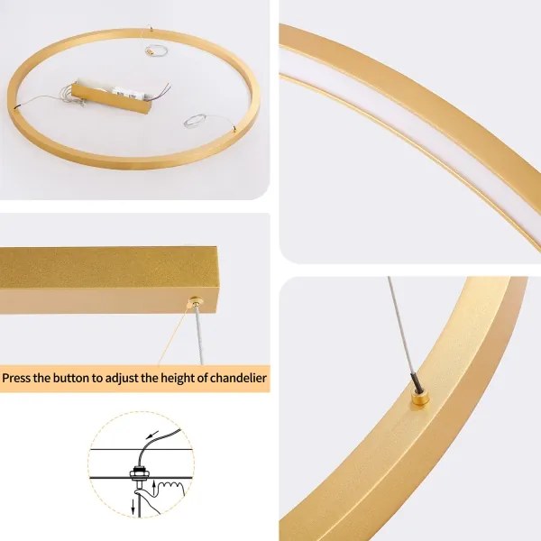 Brilagi - LED dimmelhető kábeles csillár PORTOFINO LED/60W/230V Ø 80 cm arany +távirányító