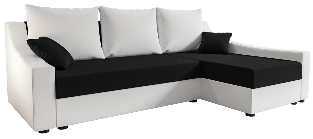 Sarok ülőgarnitúra Opal L (fehér + fekete) (J). 1057314