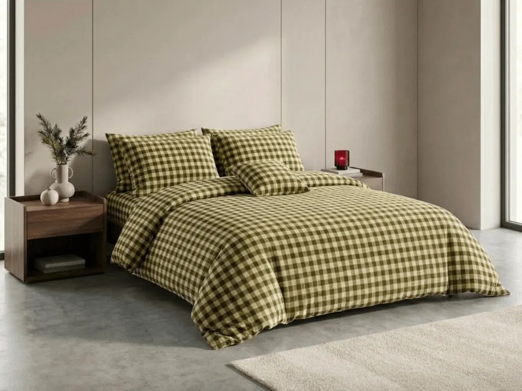 Mikroplüss ágyneműhuzat KELVIO zöld Ágyneműhuzat mérete: 70 x 90 cm | 140 x 200 cm