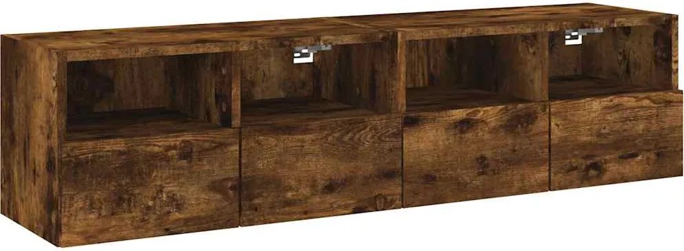 vidaXL 2 db füstös tölgy színű szerelt fa TV-szekrény 60 x 30 x 30 cm