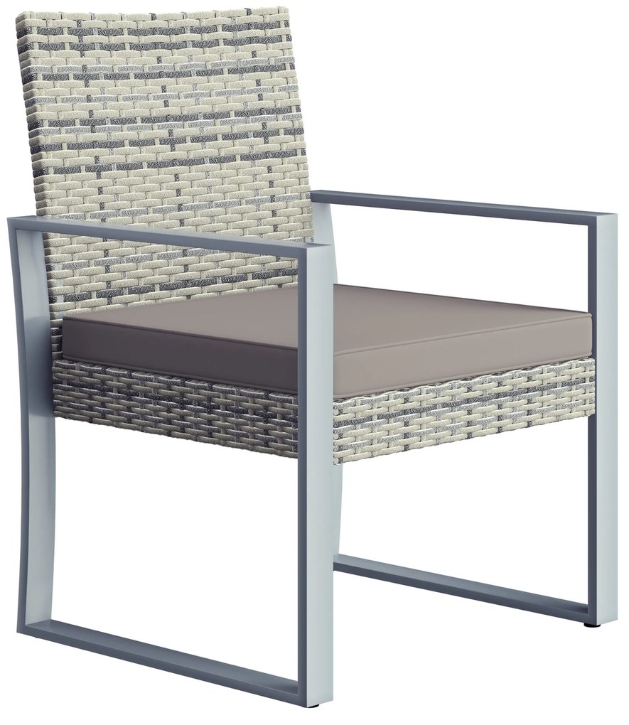 Casaria® Rattan balkon szett 1+2 - szürke