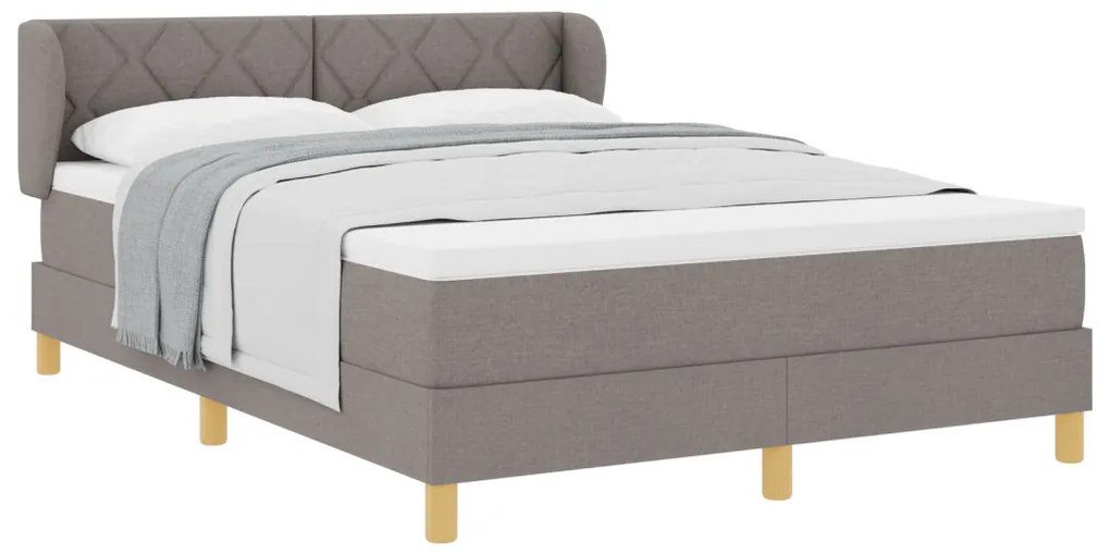 Boxspring Ágy Matraccal Taupe Színben, 140x190 cm, Szövet