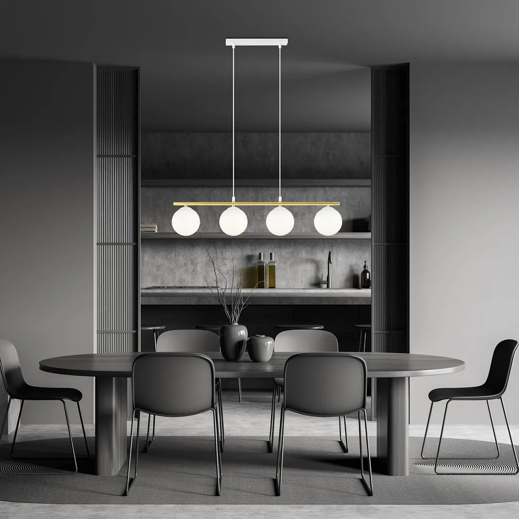 Emibig modern függeszték allora fehér arany emi1255/4