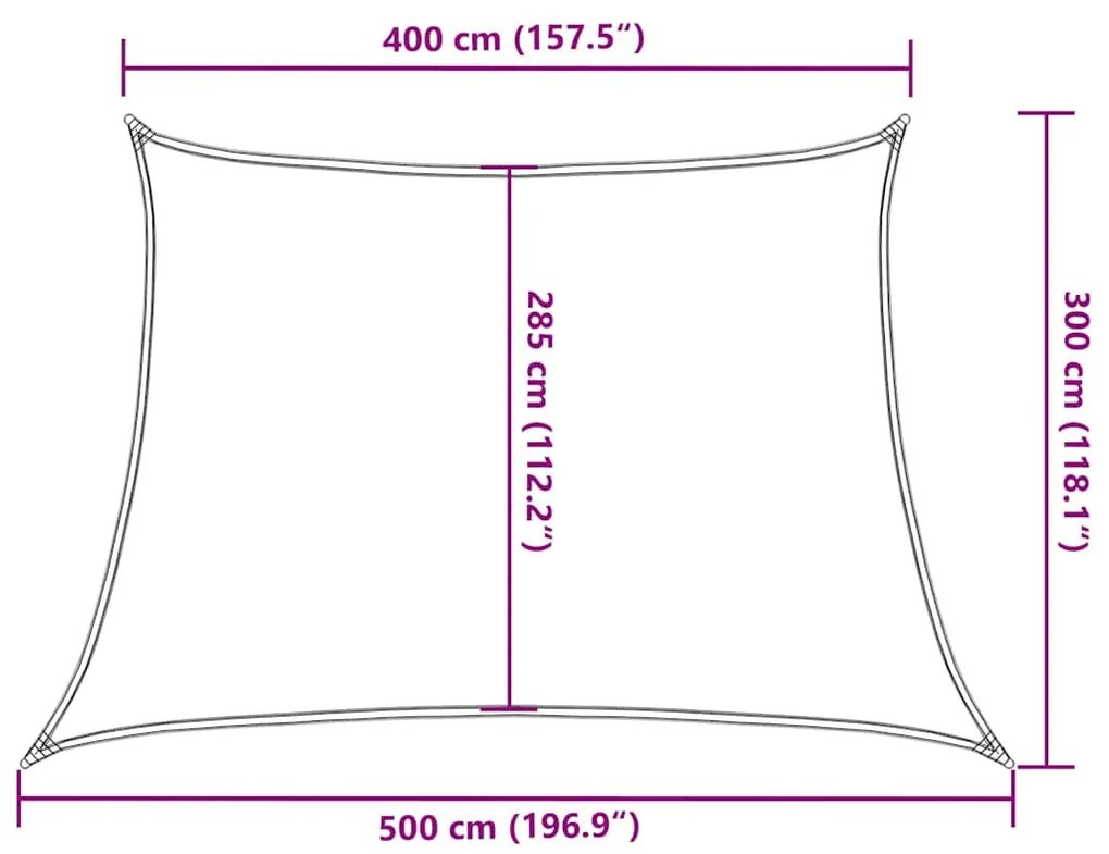 narancssárga trapéz alakú HDPE napvitorla 160 g/m² 4/5x3 m
