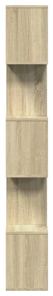 5 szintes sonoma tölgy fa elválasztó könyvespolc 70x24x161 cm