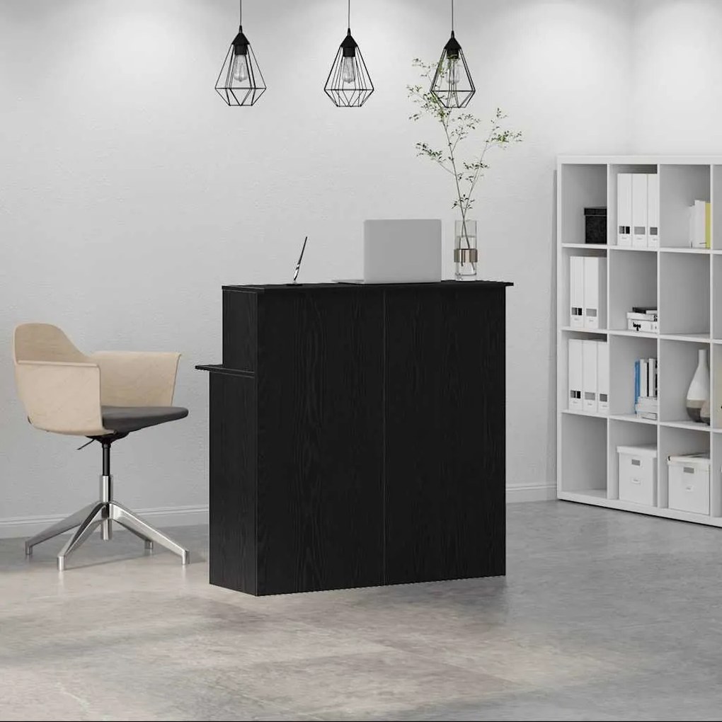 recepciós pult fekete 100x50x103,5 cm szerelt fa