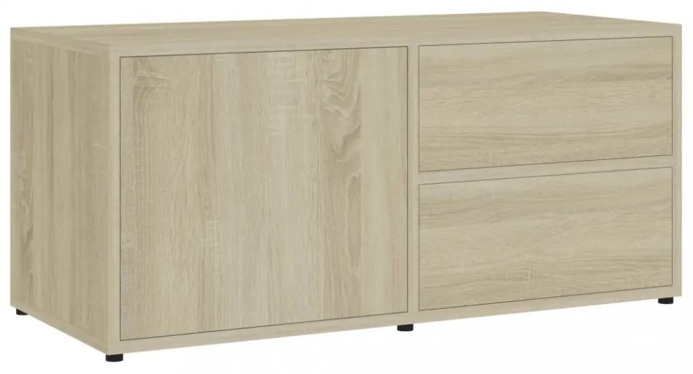 sonoma tölgy színű szerelt fa TV-szekrény 80 x 34 x 36 cm