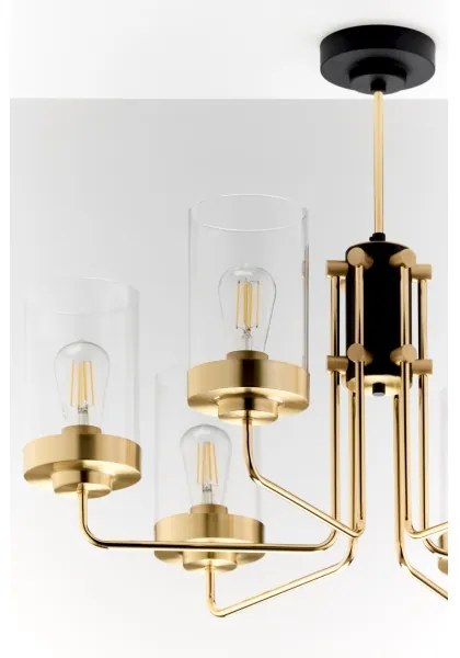 Jupiter 2089 - RAMIREZ rúddal szerelt csillár 6xE27/15W/230V arany/fekete
