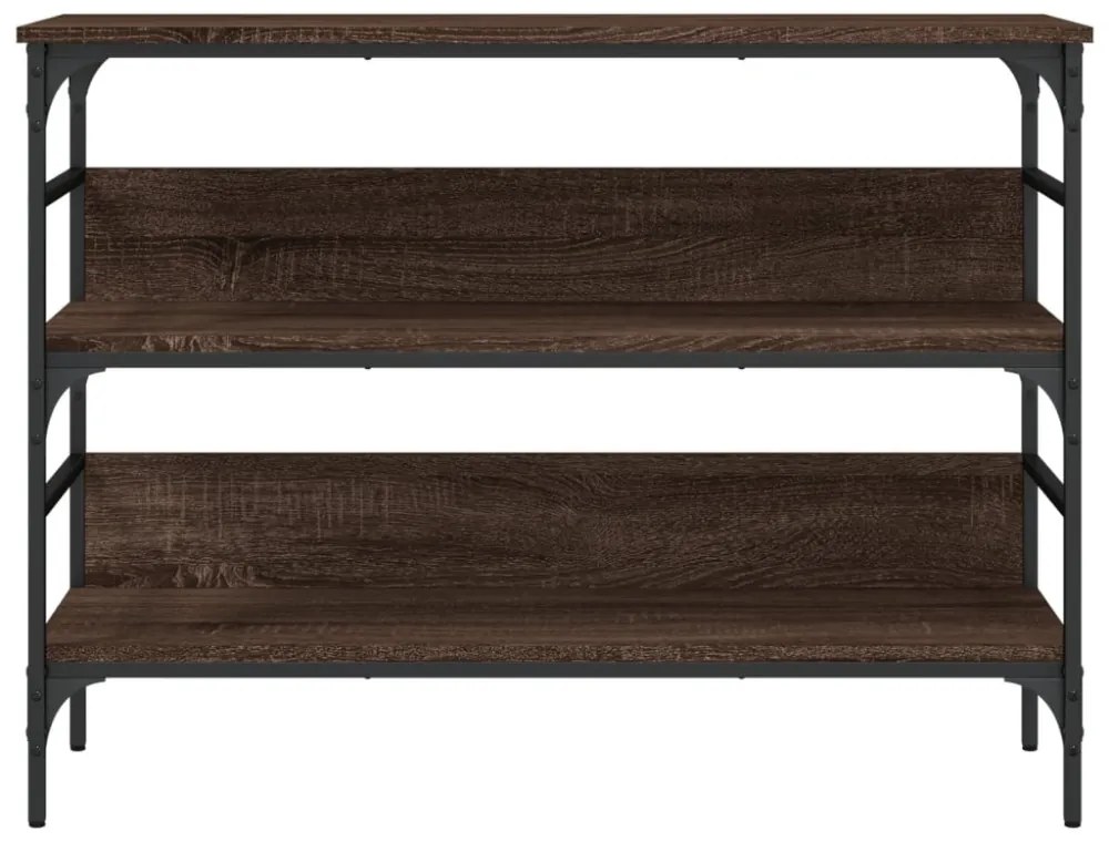 barna tölgyszínű szerelt fa tálalóasztal 100 x 32 x 75 cm