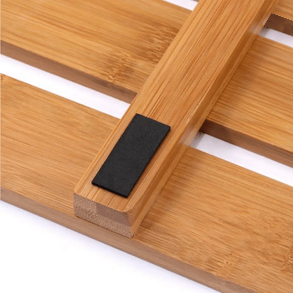 Csúszásgátló szőnyeg a fürdőszobába, természetes lakkozott bambusz, KLERA