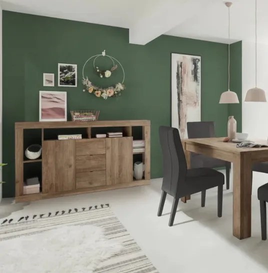 RIMINI komód, kétajtós, háromfiókos – Mercure tölgy