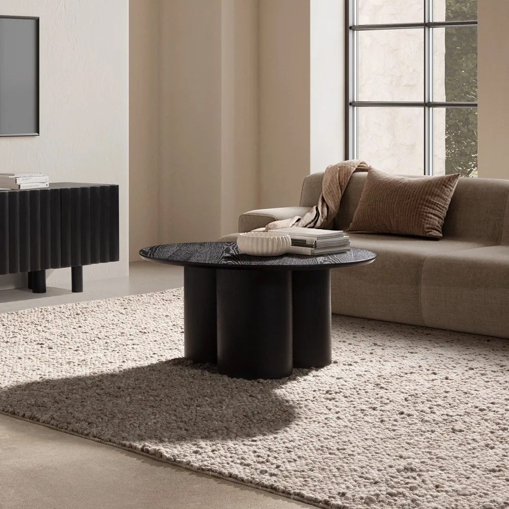 Fekete kerek dohányzóasztal ø 80 cm Lua – MOME