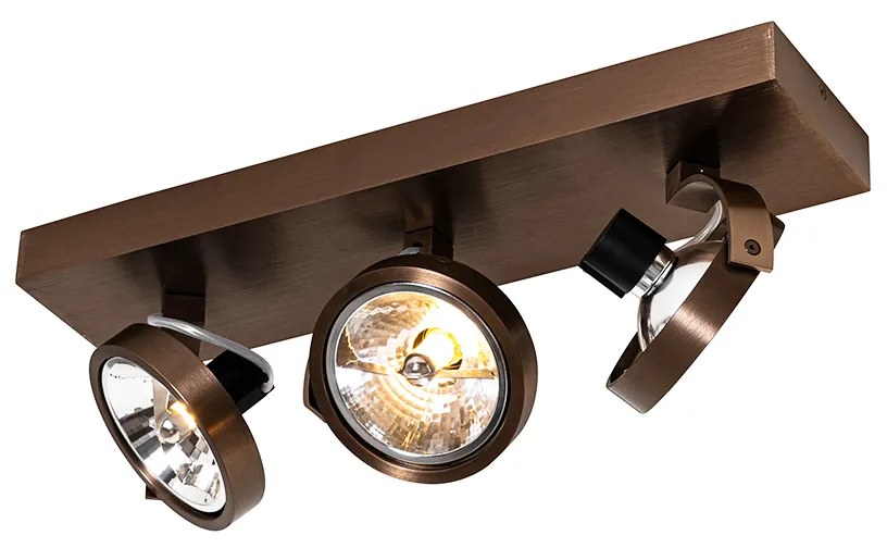 Design spotlámpa sötét bronz 3-lámpás forgatható és dönthető - Go