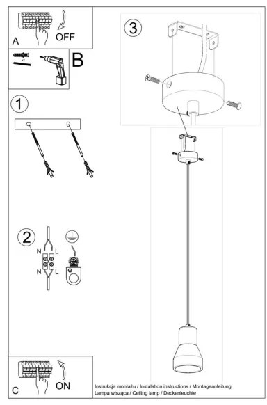 Sollux SL.0963 - Csillár zsinóron QUBIC 1xE27/60W/230V beton/fa fekete