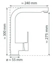 Schütte 79700 - LONDON konyhai csaptelep kihúzható zuhanyfejjel, fényes króm