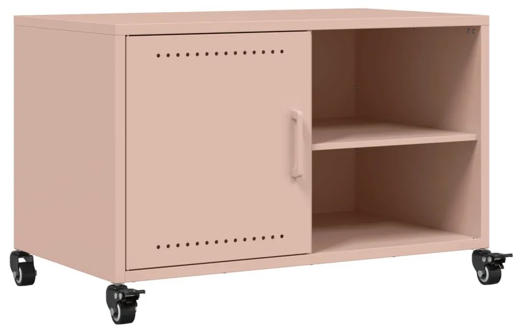 rózsaszín acél TV-szekrény 68 x 39 x 43,5 cm