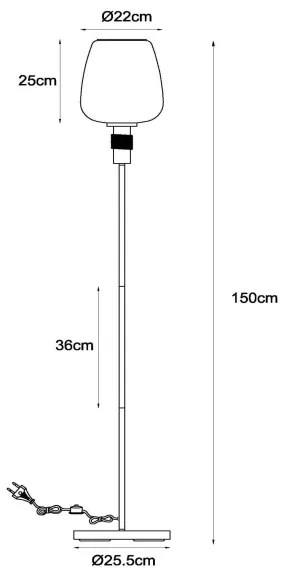 Lucide 45708/01/62 - Állólámpa ILONA 1xE27/40W/230V fekete/bézs