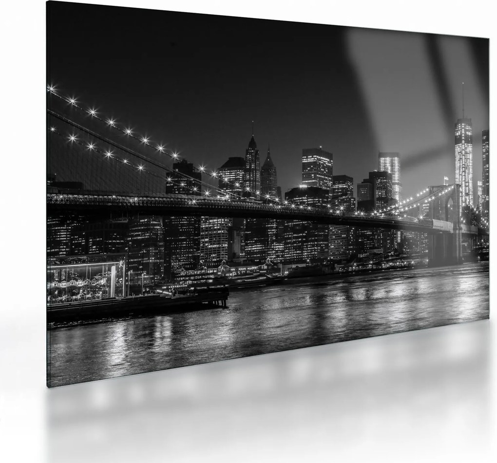 A New York-i Brooklyn-híd képe (üvegen) (70x50 cm)